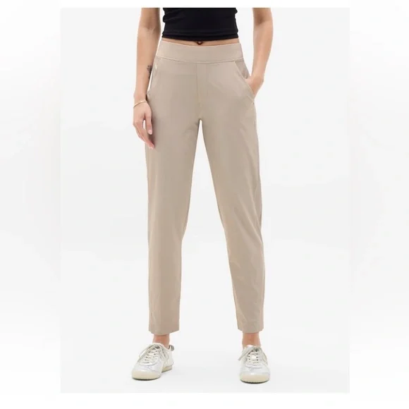 Athleta Brooklyn Mid Rise Pant Jogger Size 4 Tall Abalone Color - Picture 1 of 7